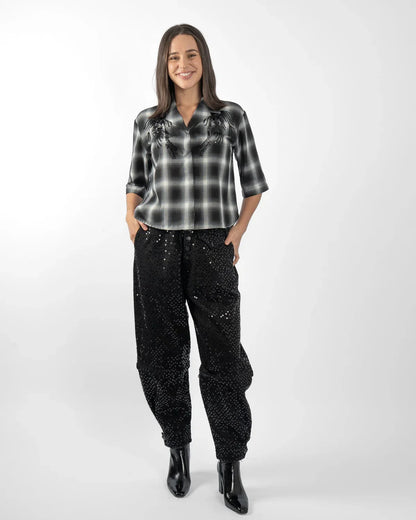 M.A. Dainty Trucker - Black Sequins
