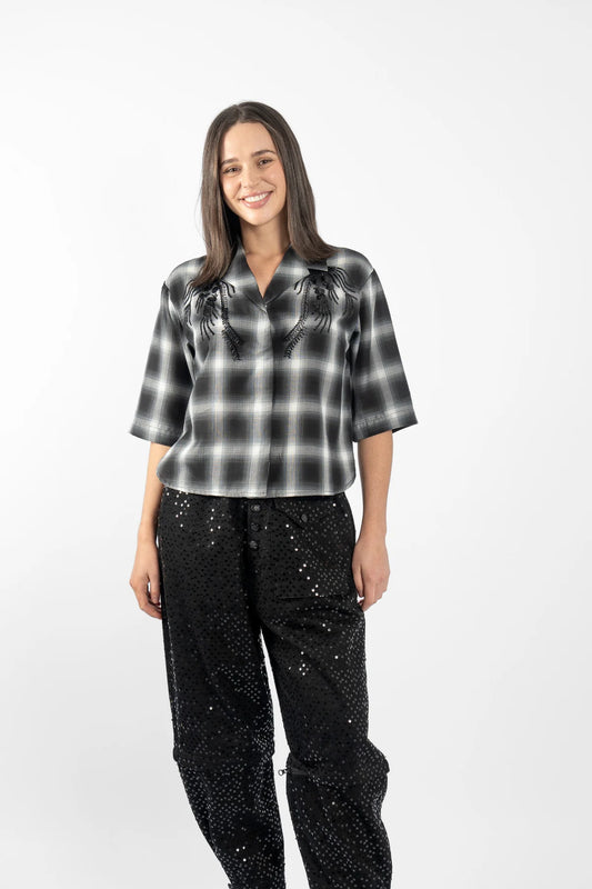 Pheonix Shirt - Black/Blue Plaid