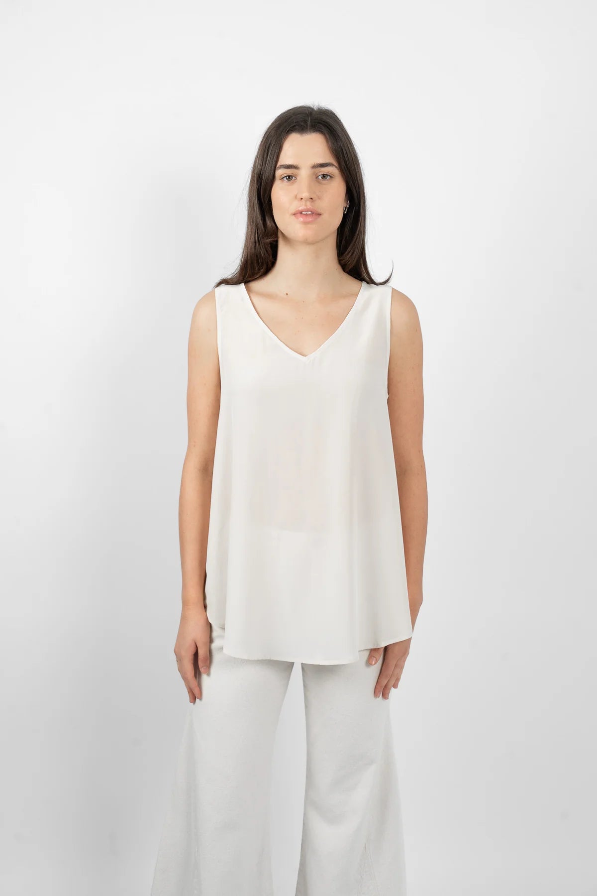 Gillie Silk Singlet - New Cream