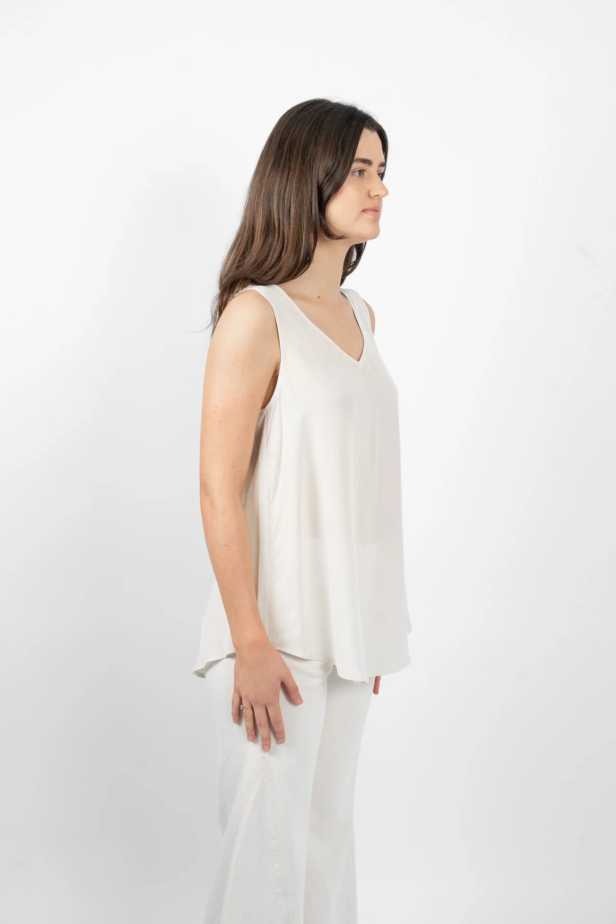 Gillie Silk Singlet - New Cream
