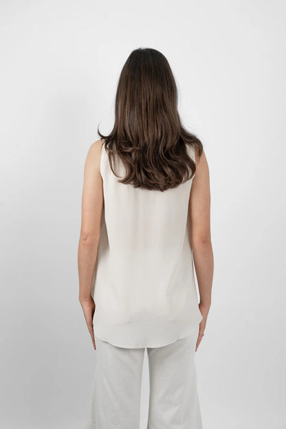 Gillie Silk Singlet - New Cream