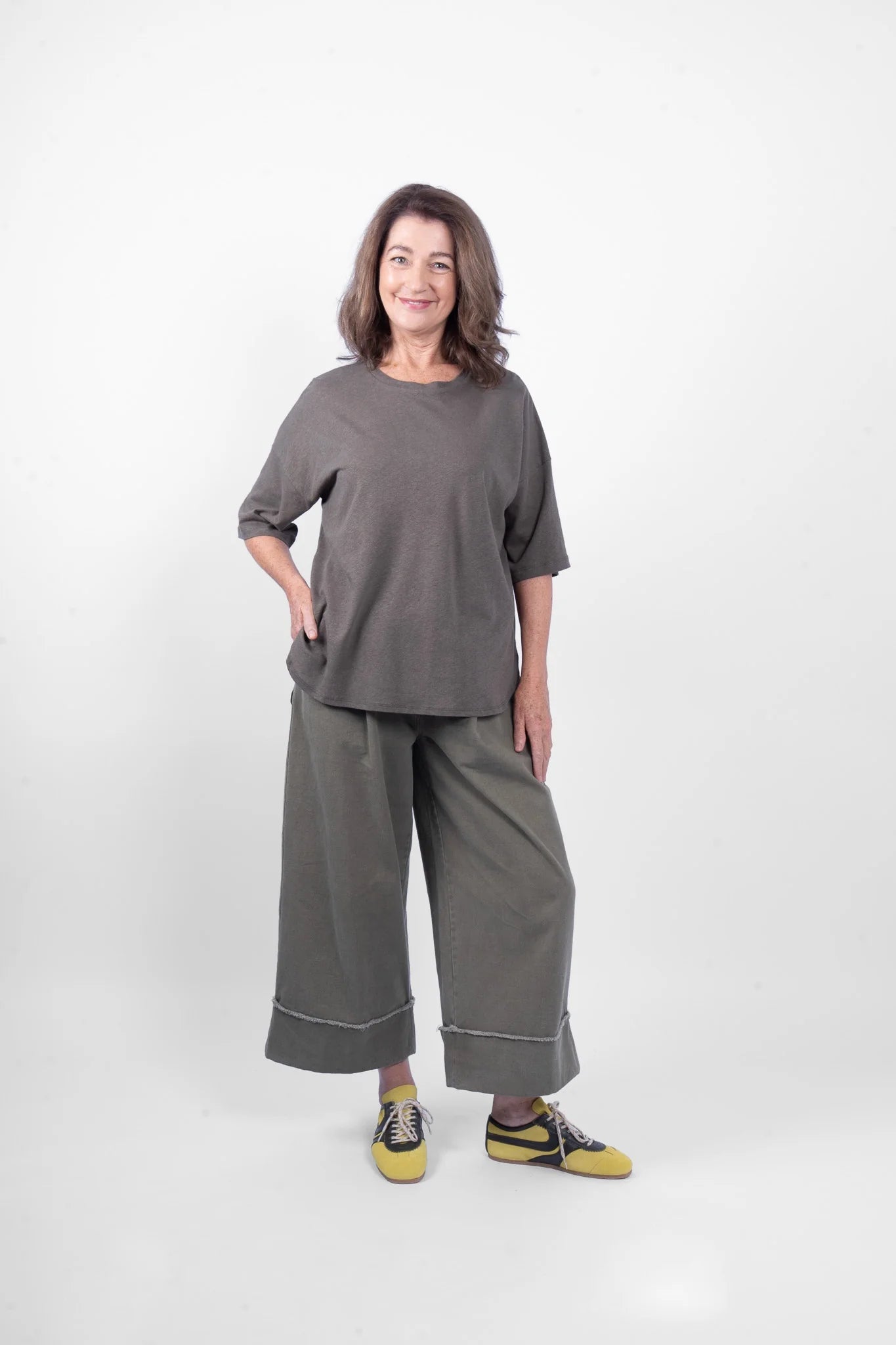 Peony Tshirt - Kelp