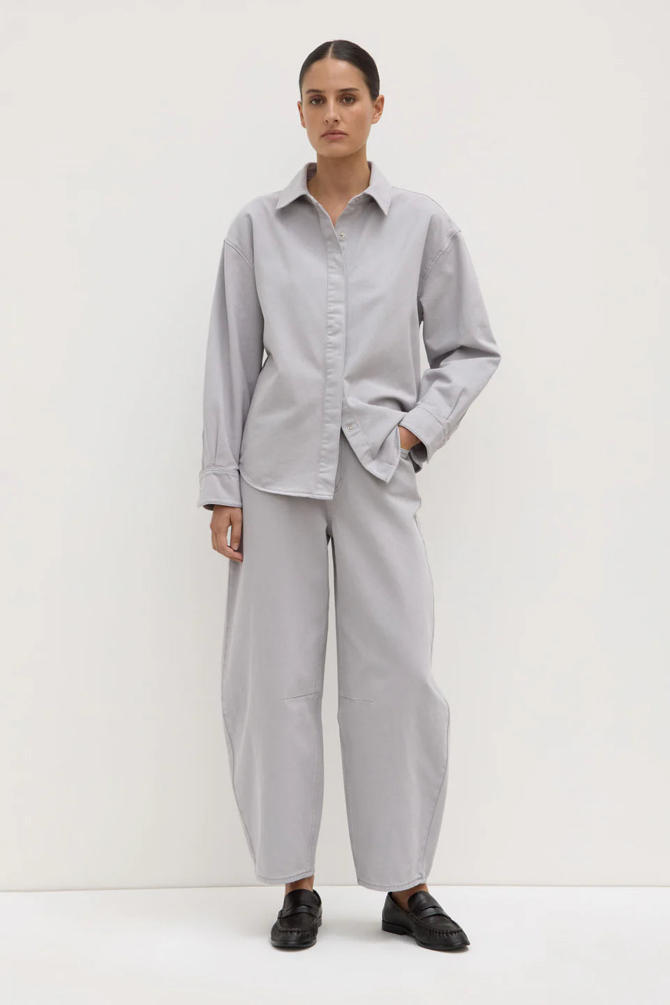 Emilia Denim Overshirt - Light Grey