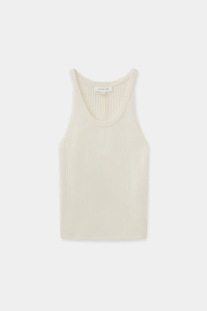 Estelle Wool Scoop Neck Tank - Antique White