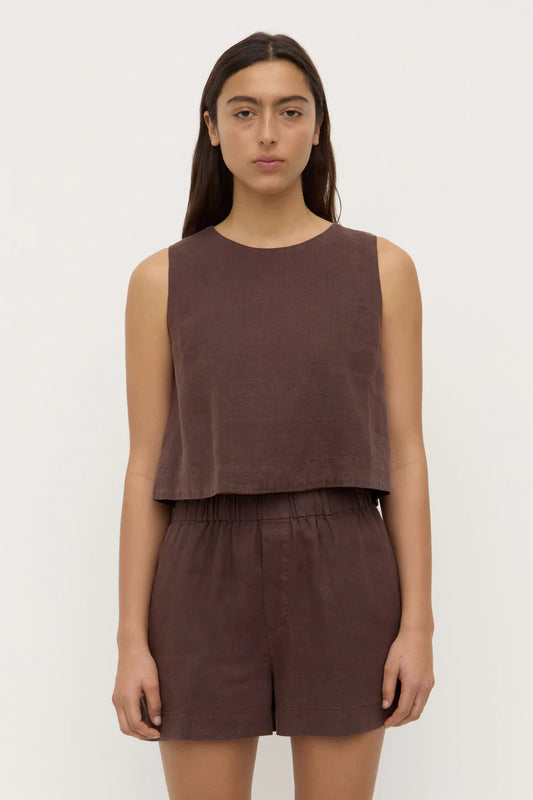 Estelle Linen Top - Ganache