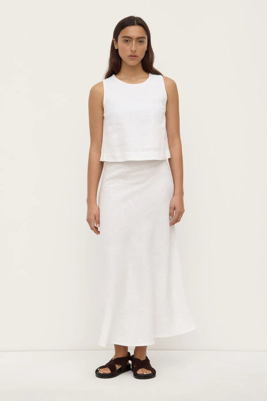 Estelle Linen Top - White