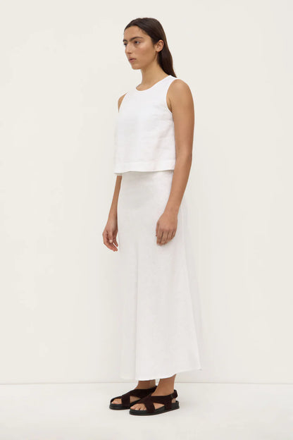 Estelle Linen Top - White