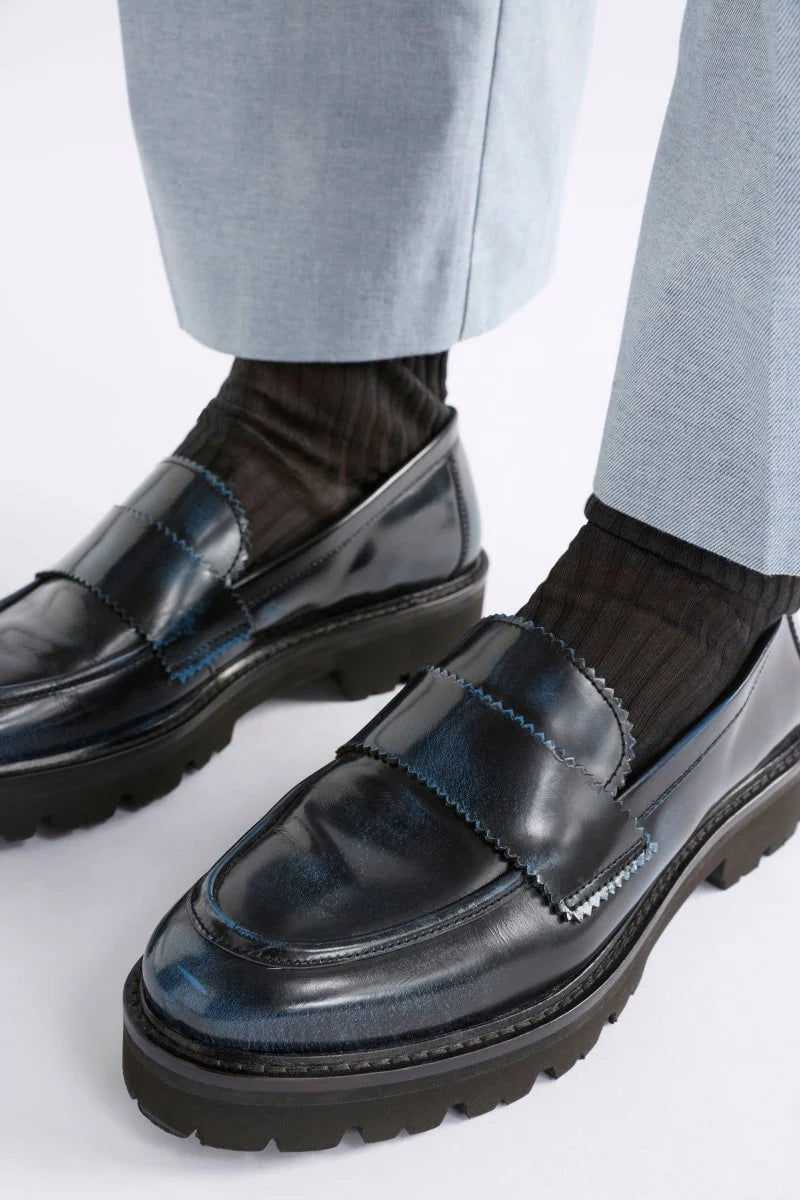 Tirstta Platform Loafer - Dark Navy