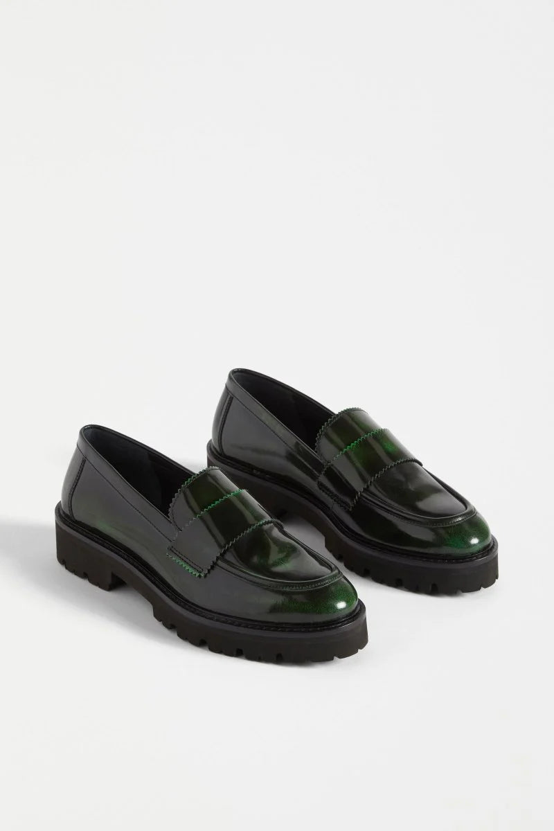 Tirstta Platform Loafer - Dark Green