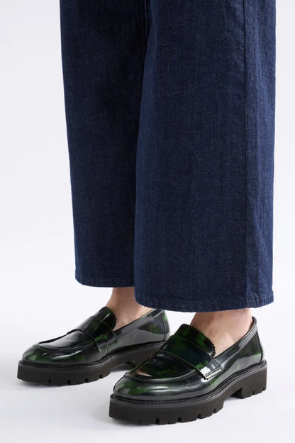 Tirstta Platform Loafer - Dark Green