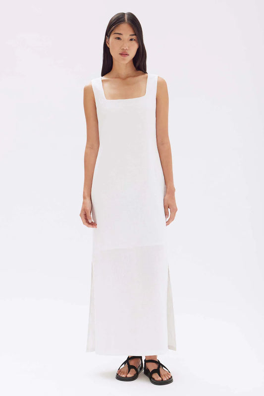 Georgina Linen Maxi Dress - White