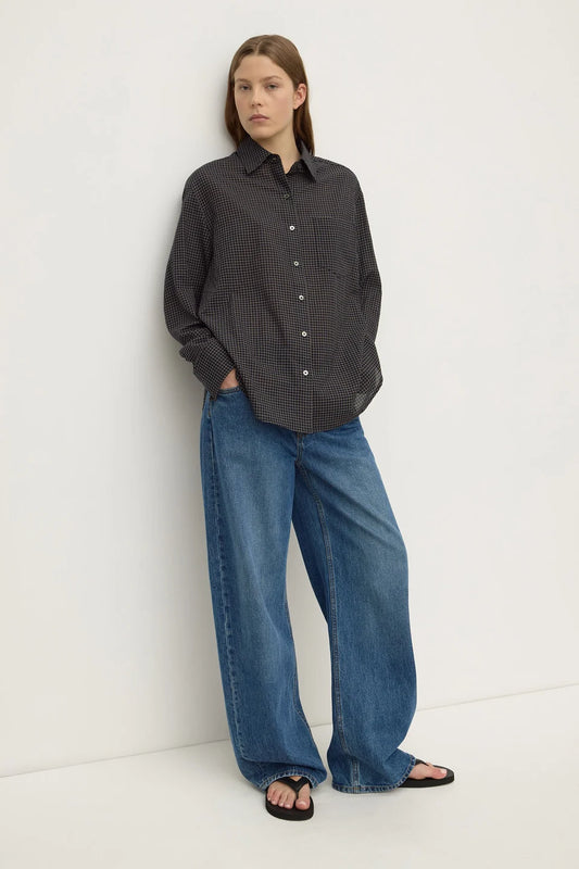 Iris Check Shirt - True Navy