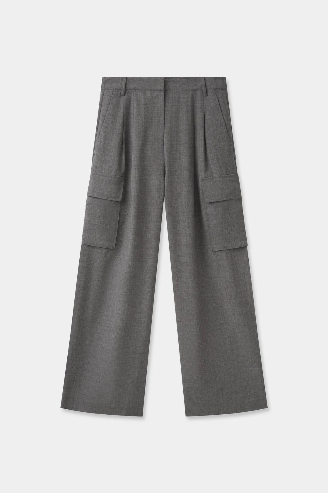 Isara Wool Cargo Pant - Charcoal Melange