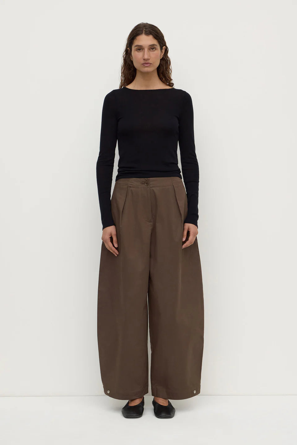 Jasmine Cotton Adjustable Barrel Leg Pant - Military