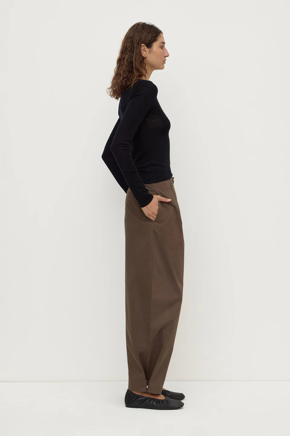 Jasmine Cotton Adjustable Barrel Leg Pant - Military