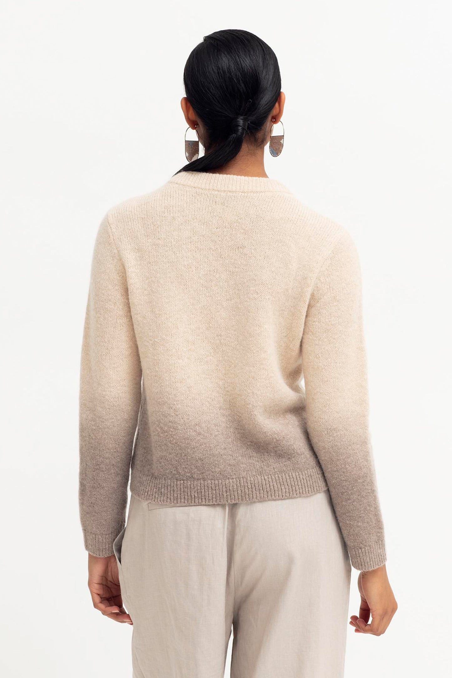 Ombre Sweater - Ecru/Brown