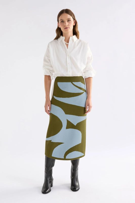 Leben Skirt  - Washer Blue Artichoke