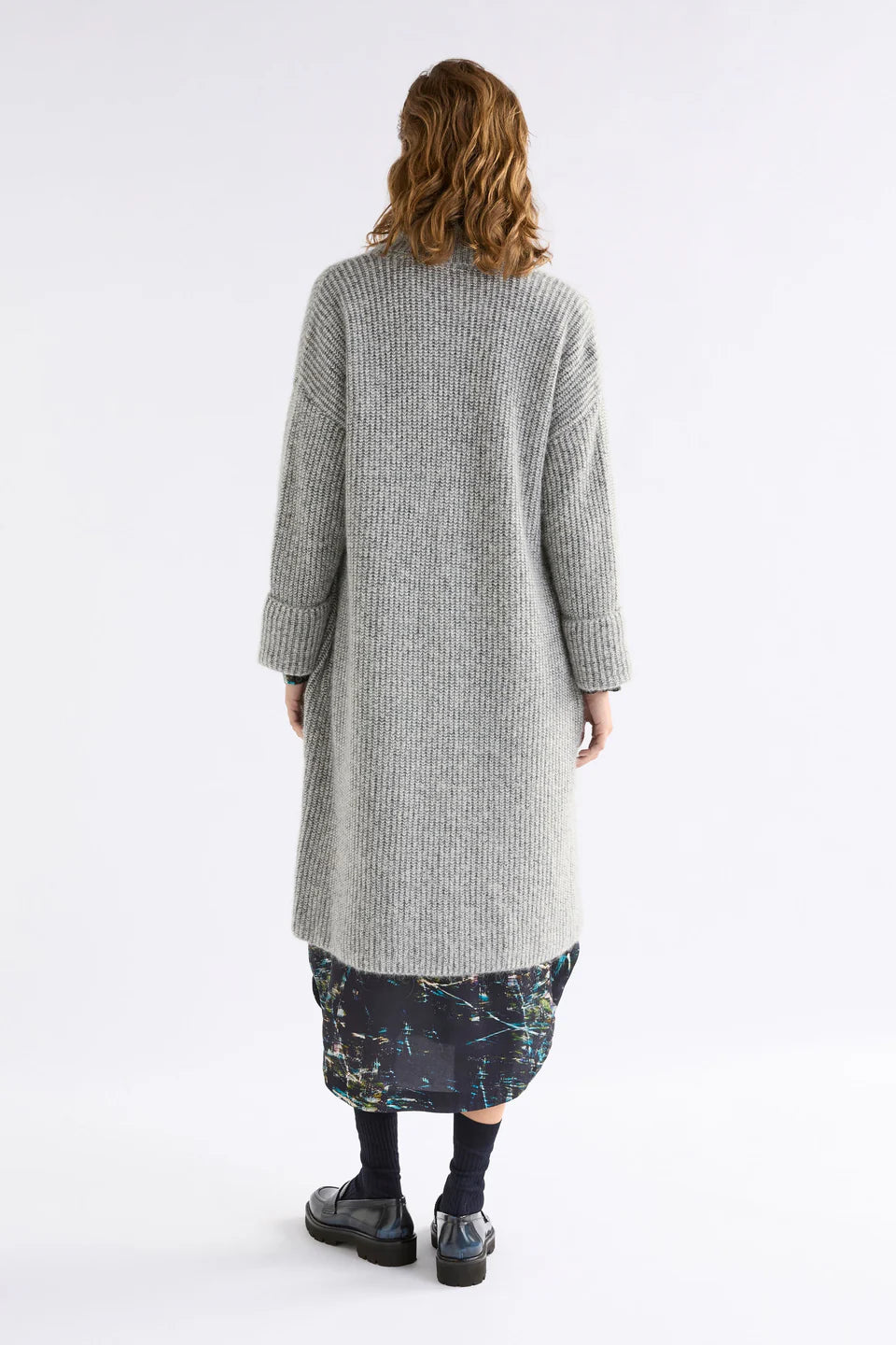 Aleph Longline Cardi - Mid Grey Melange