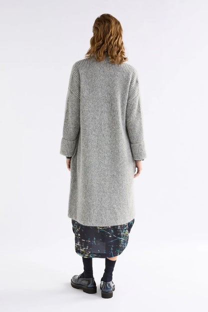 Aleph Longline Cardi - Mid Grey Melange