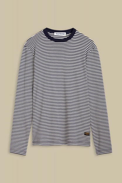 Nezer LS T-Shirt - Fine Stripe Navy