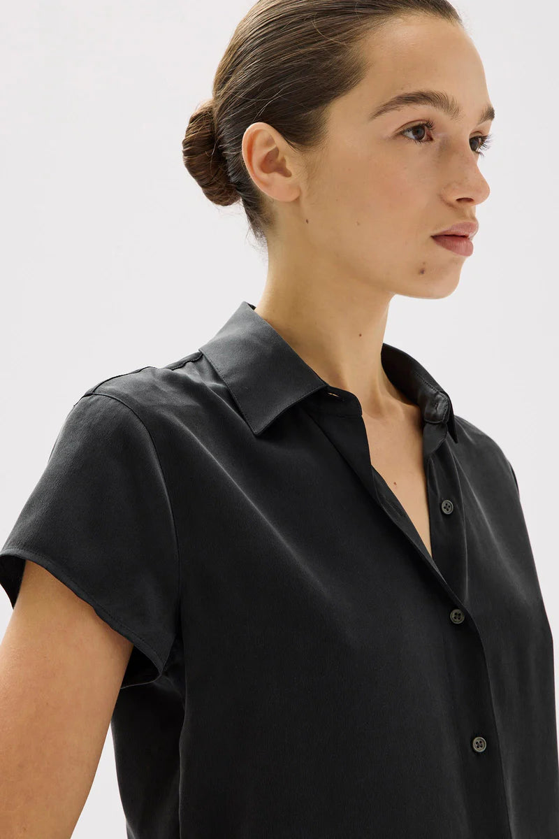 Karri Silk SS Shirt - Black
