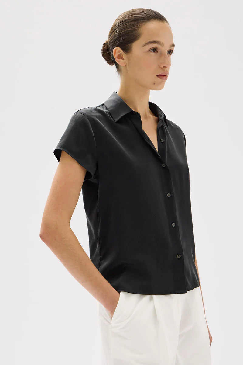 Karri Silk SS Shirt - Black
