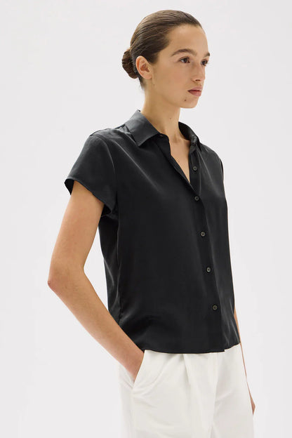 Karri Silk SS Shirt - Black