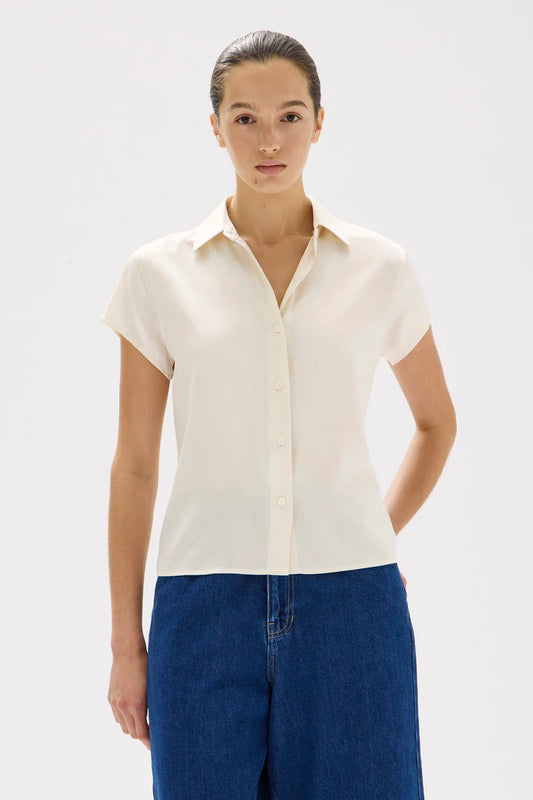 Karri Silk SS Shirt - Cream