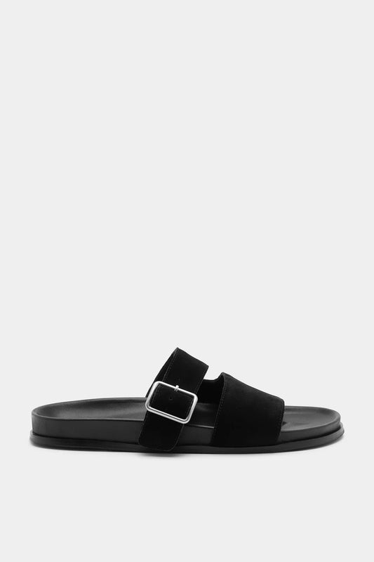 Kyah Suede Slide - Black