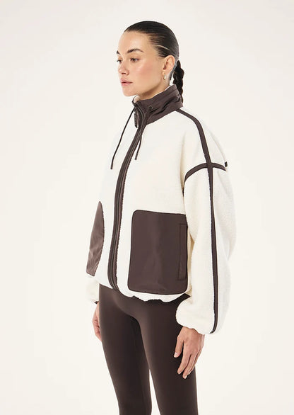Lennon Sherpa Jacket - Whisper White/Coffee
