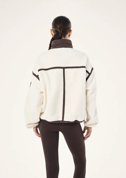 Lennon Sherpa Jacket - Whisper White/Coffee