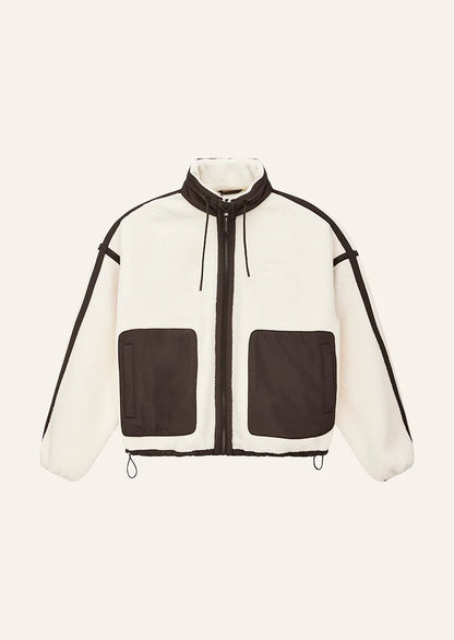 Lennon Sherpa Jacket - Whisper White/Coffee