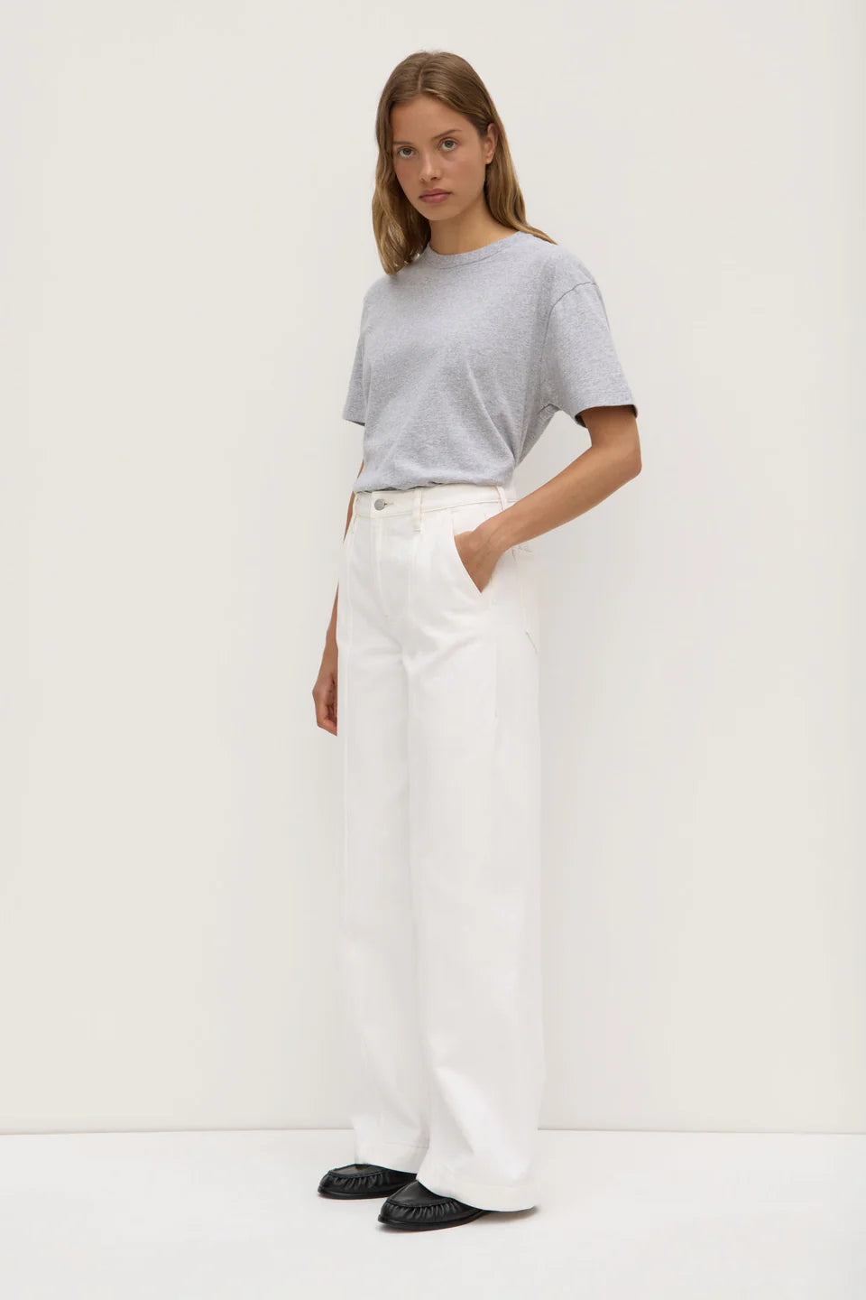 Lexi Wide Leg Jean - Vintage  White