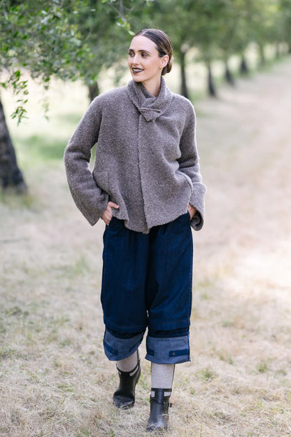 Shetland Cardi - Bark