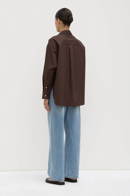 Marigold Poplin LS Shirt - Ganache