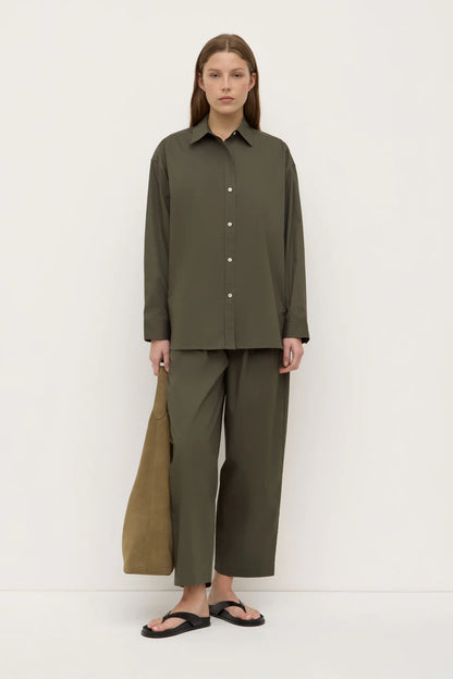 Marigold Poplin LS Shirt - Moss