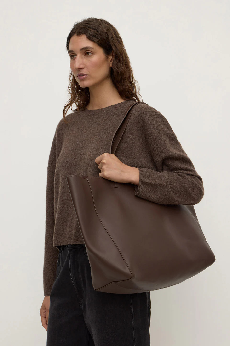 Marina Leather Tote - Walnut