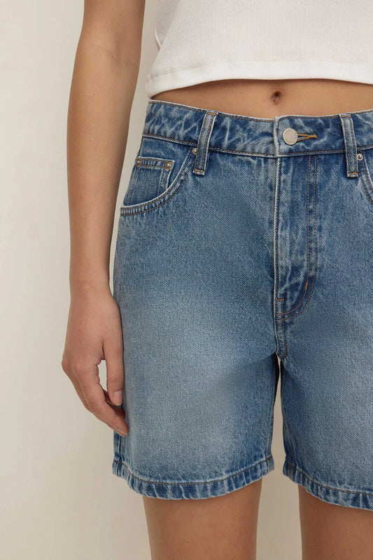 Mid Rise Vintage Denim Short - Classic Blue