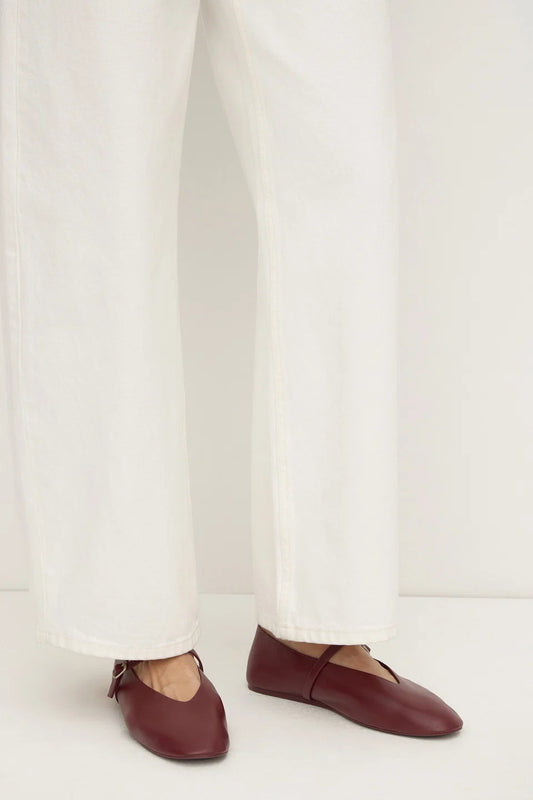 Millie Leather Ballet Flat - Raisin