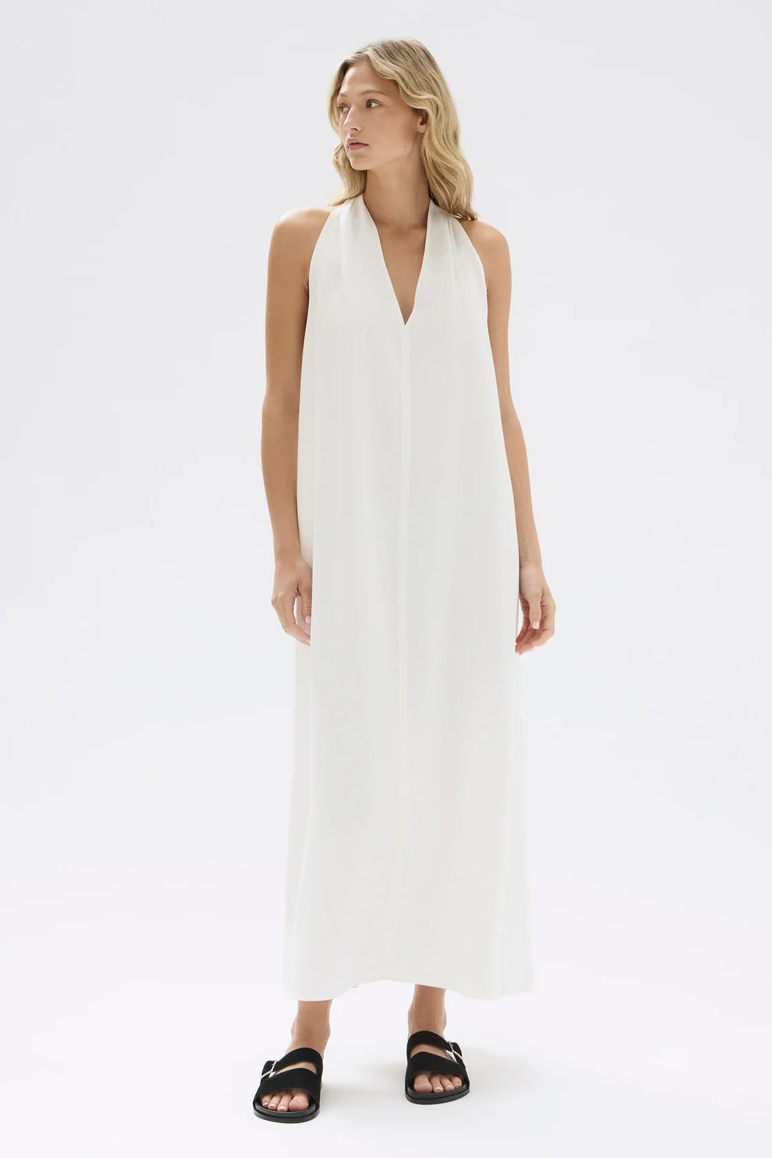 Morgan Halter Midi Dress - Cream