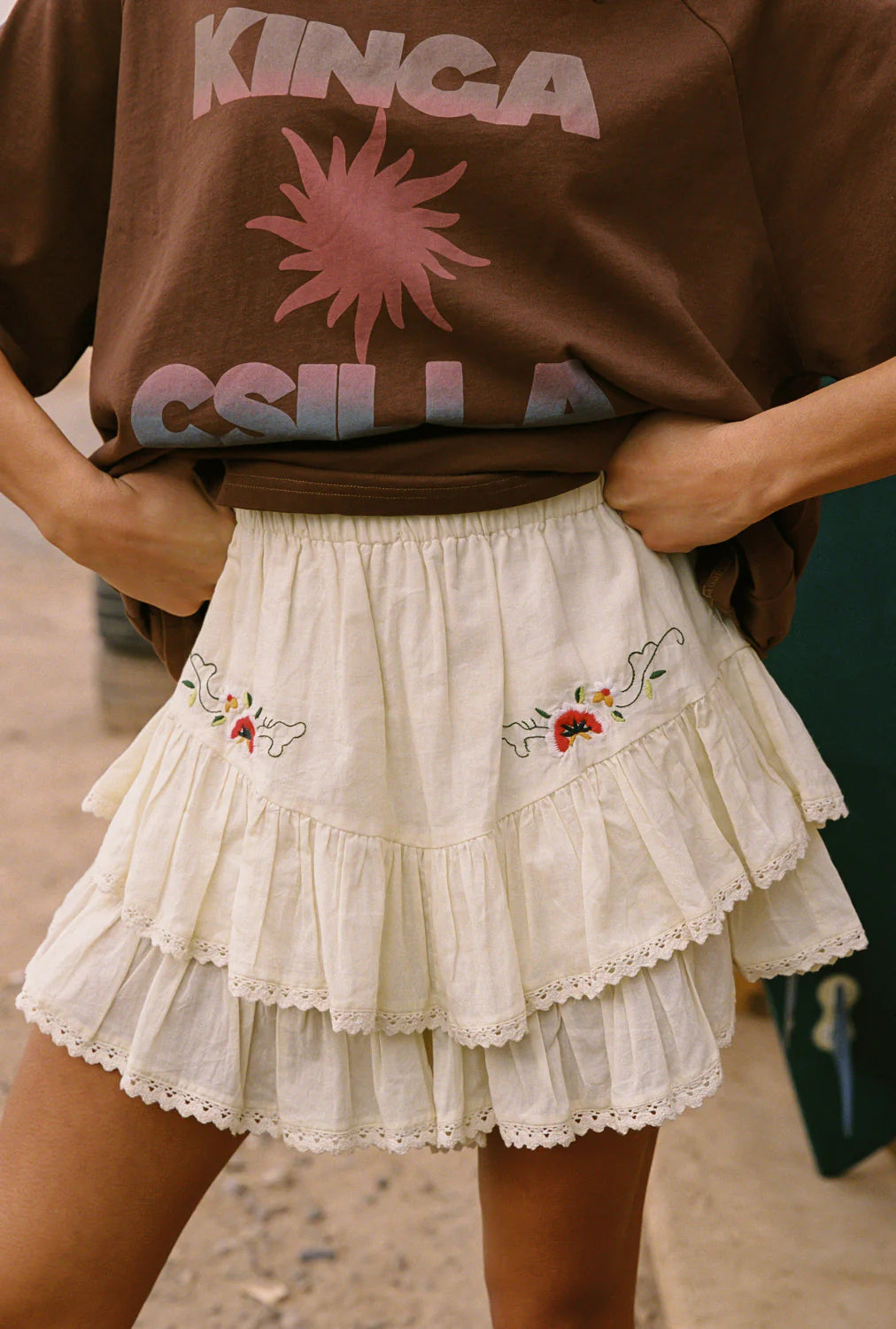 Fae Frill Skort - Reka Embroidered