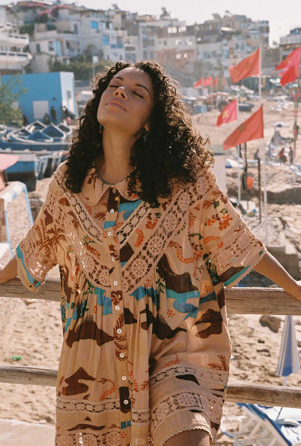 Nola Button Down Dress - Island