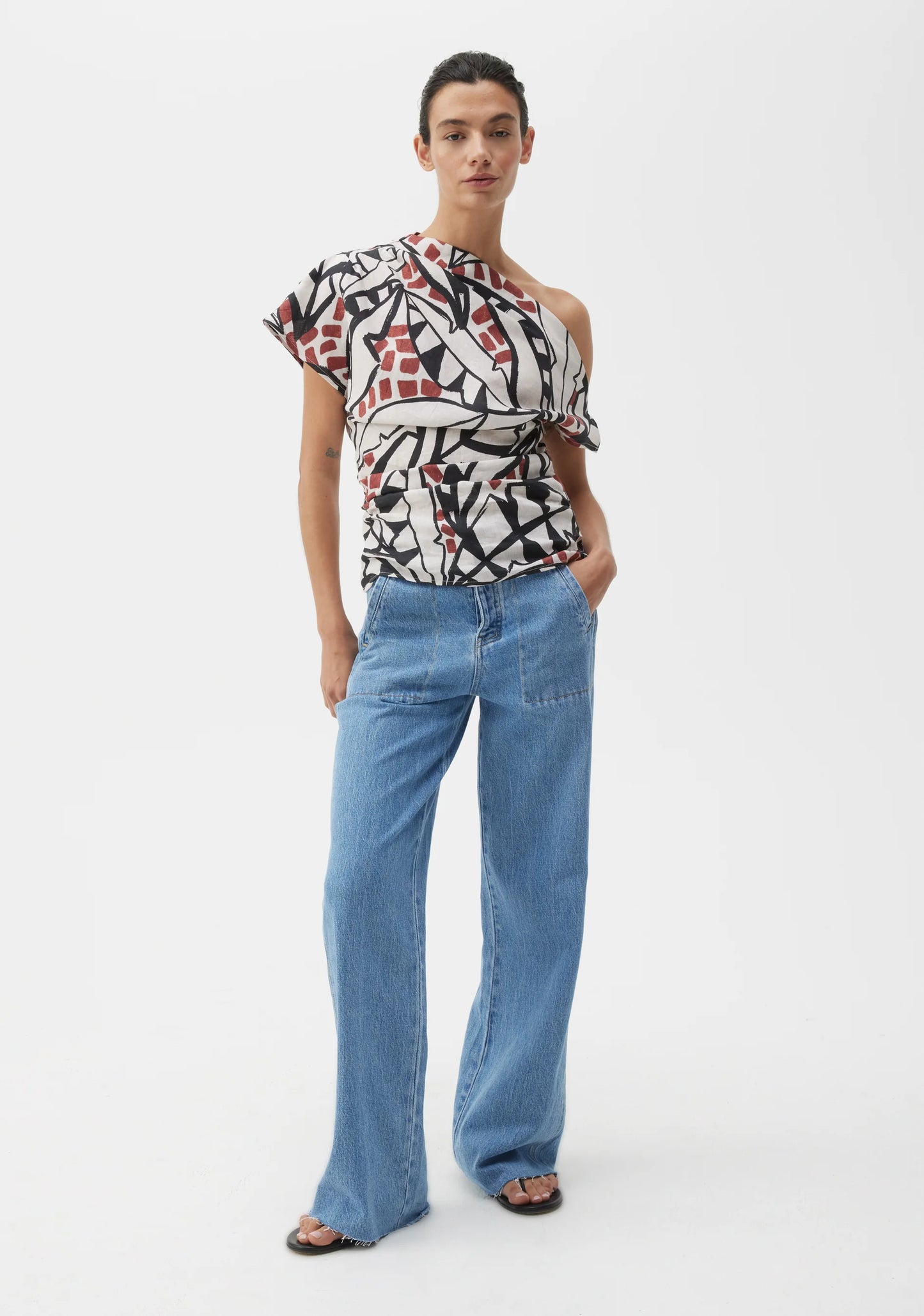 Malia Linen Top - Print