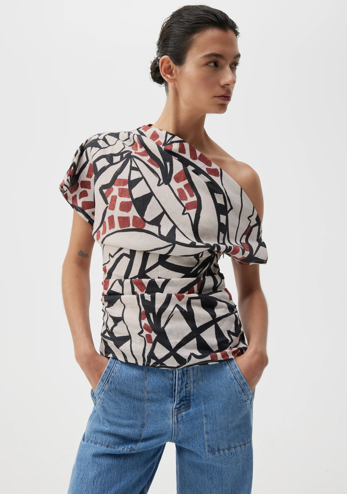 Malia Linen Top - Print