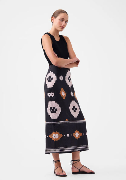 Navi Linen Skirt - Print