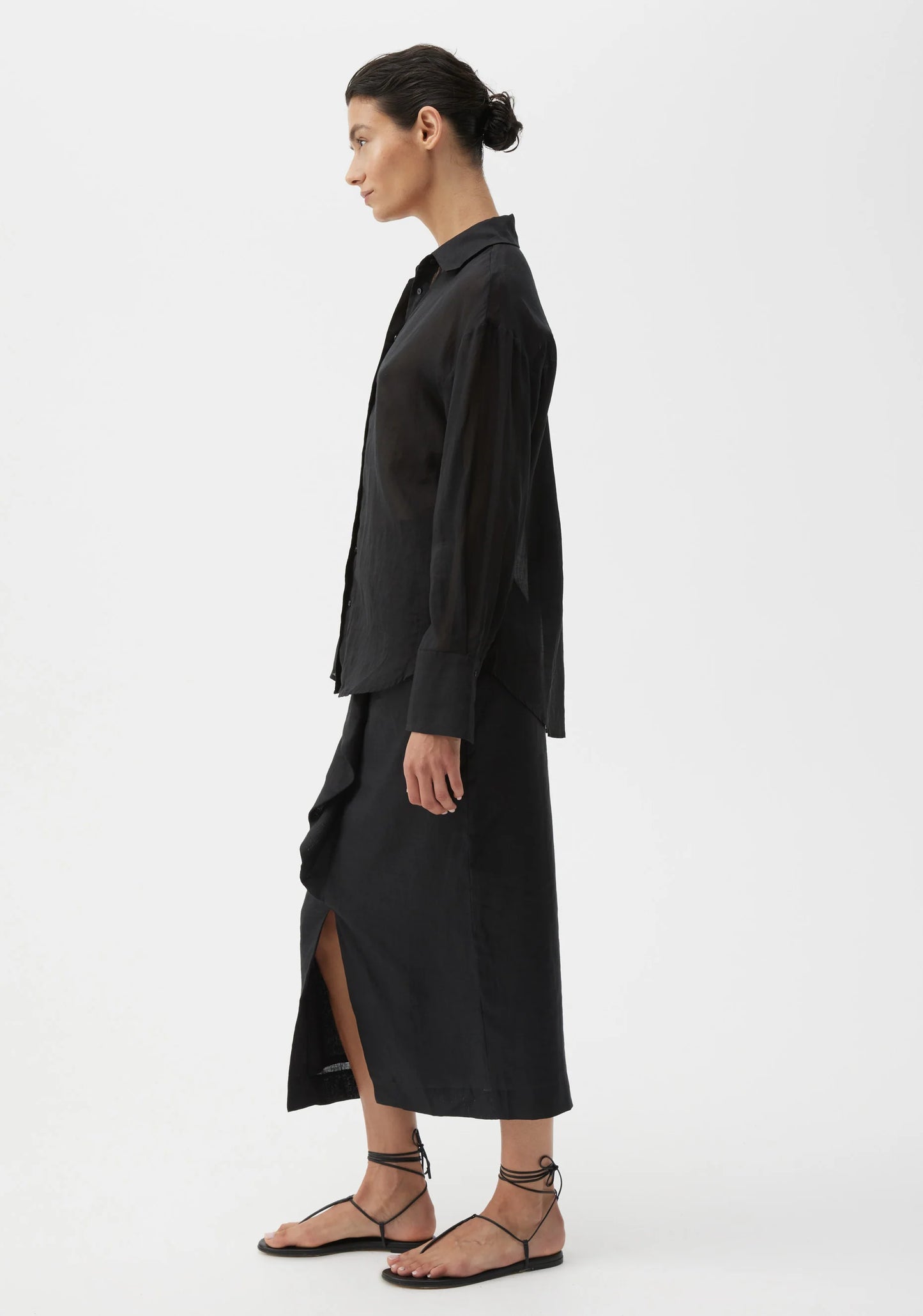 Savasi Linen Shirt - Black