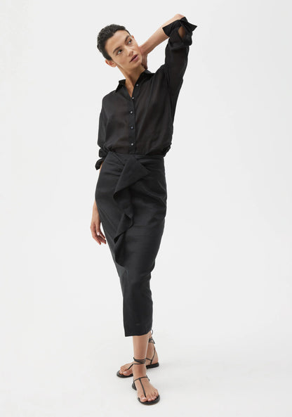 Savasi Linen Skirt - Black