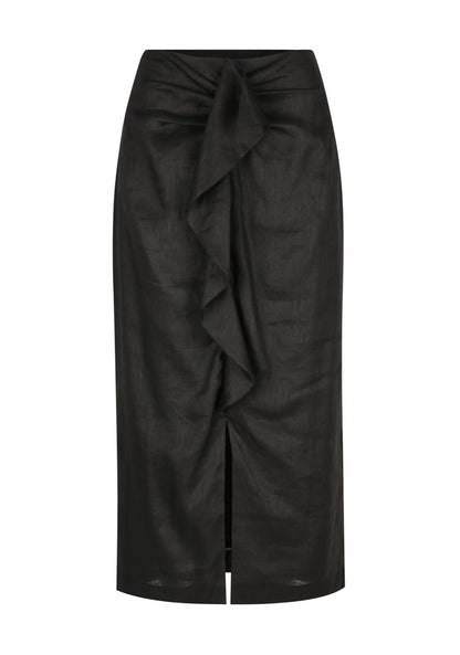 Savasi Linen Skirt - Black