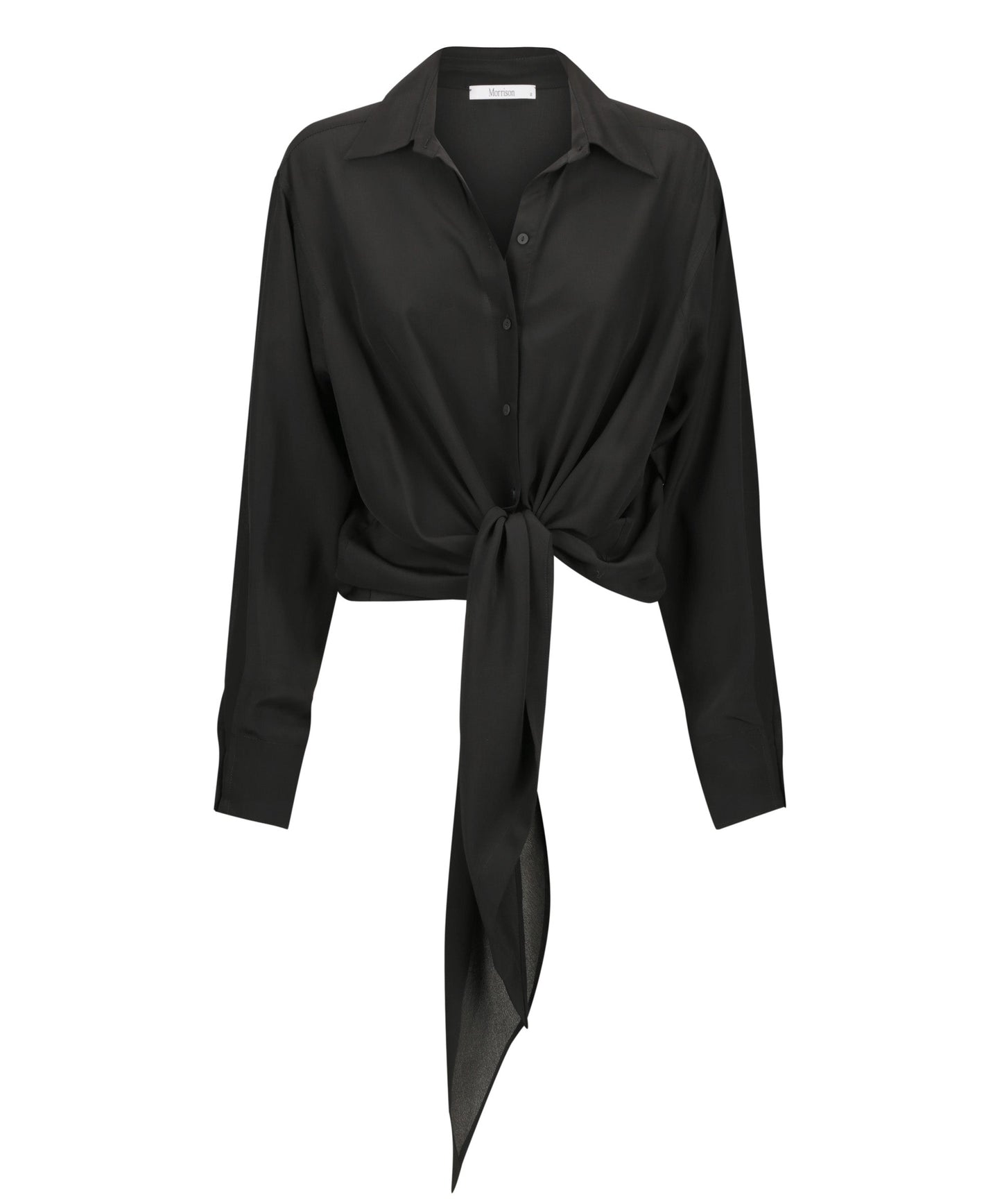 Wilomena Silk Wrap Shirt - Black