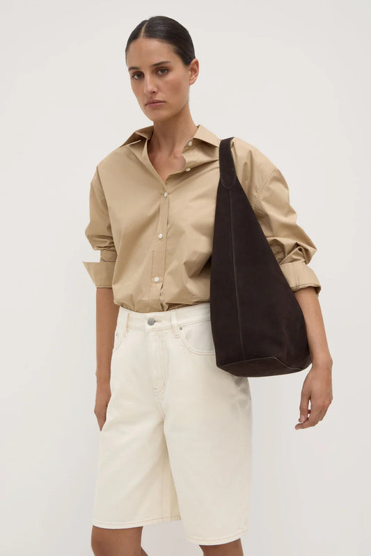 Neve Suede Shoulder Bag - Ganache
